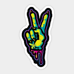 Zombie Monster Creature Peace Sign Sticker